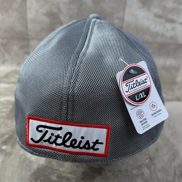 Titleist Tour Sports Mesh Grey White Fitted Golf Hat/Cap Pick Your Size! - Picture 9 of 12